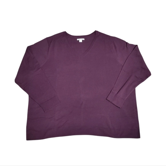 NWT Amazon Essentials Women's V-Neck Burgundy Sweater 5X - Picture 5 of 5